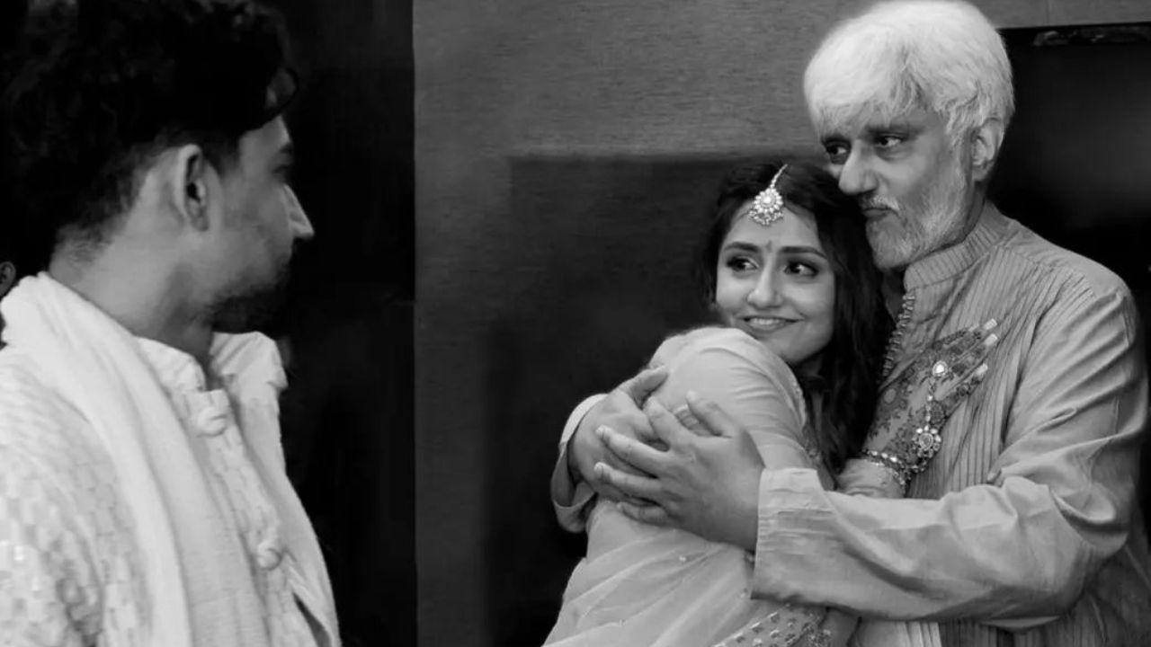 Filmmaker Vikram Bhatt’s daughter Krishna Bhatt got engaged to Vedant Sarda. The proud father was all smiles for his daughter on the happiest day of her life.